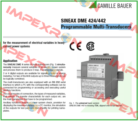 p/n: 142175, Type: SINEAX DME442 Camille Bauer