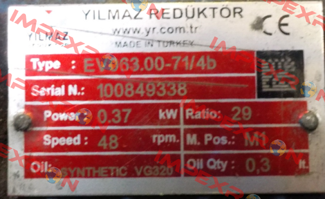 EV063.00-71M/4C  Yılmaz Redüktör