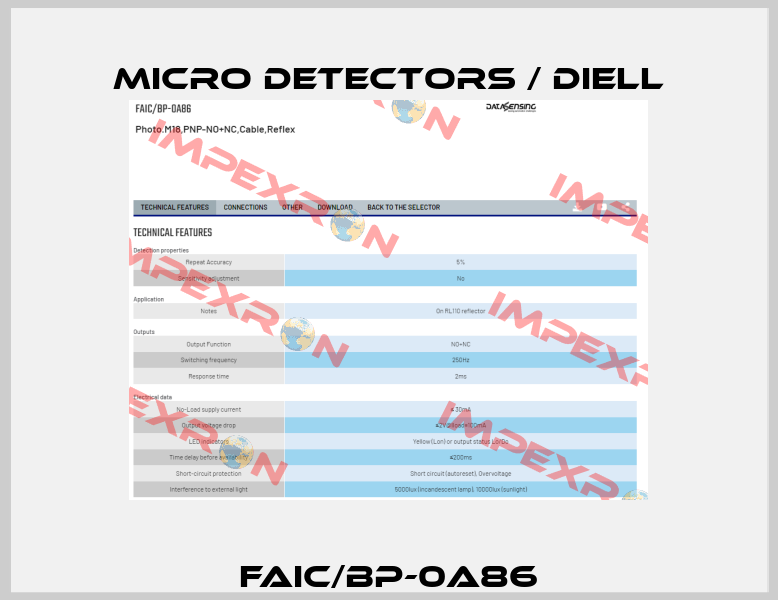 FAIC/BP-0A86 Micro Detectors / Diell