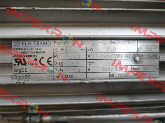 3VZ 90-L2-C not available, can be replaced by complete motor AP2.20D2N23 Electramo